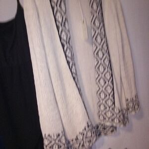 Elegant Cream and Black Women's Cardigan